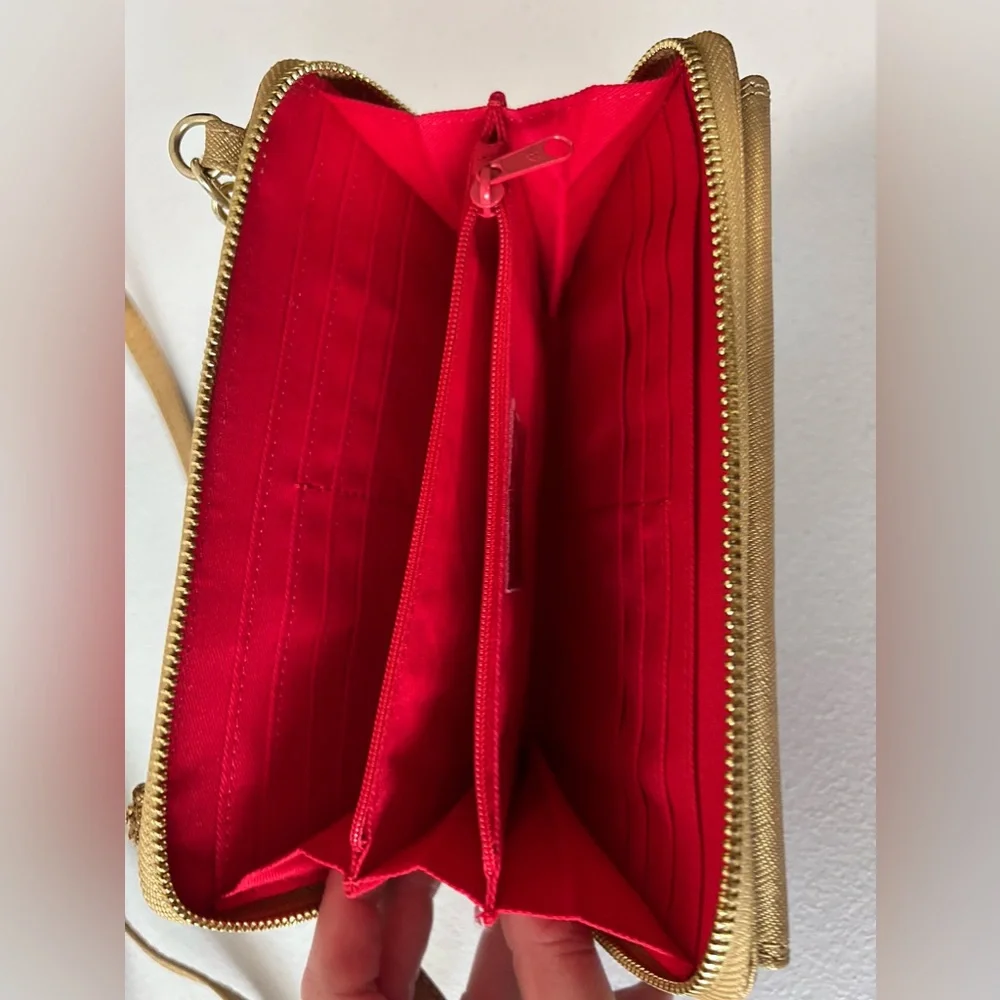 HOBO Bag The Original Gold Crossbody Leather Purse